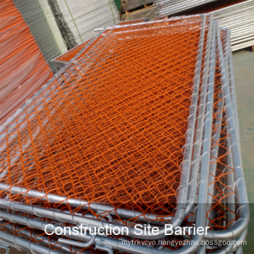 Orange Construction Chain Link Fence Panel